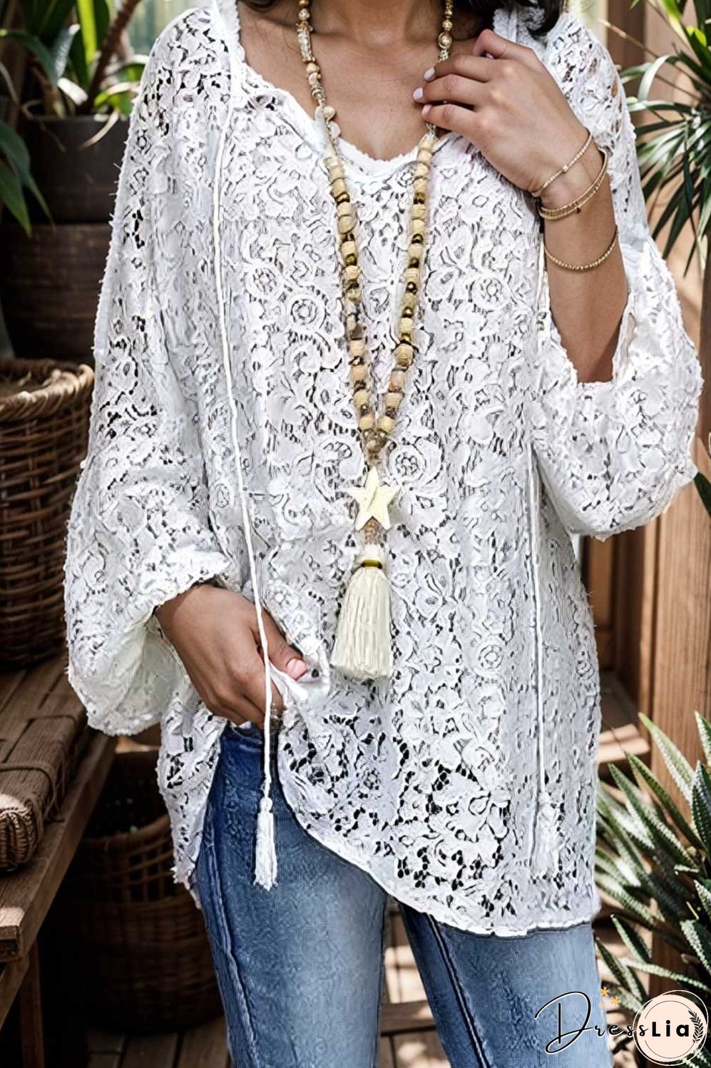 women s blouse white floral lace long sleeve daily vacation streetwear elegant casual v neck plus size l