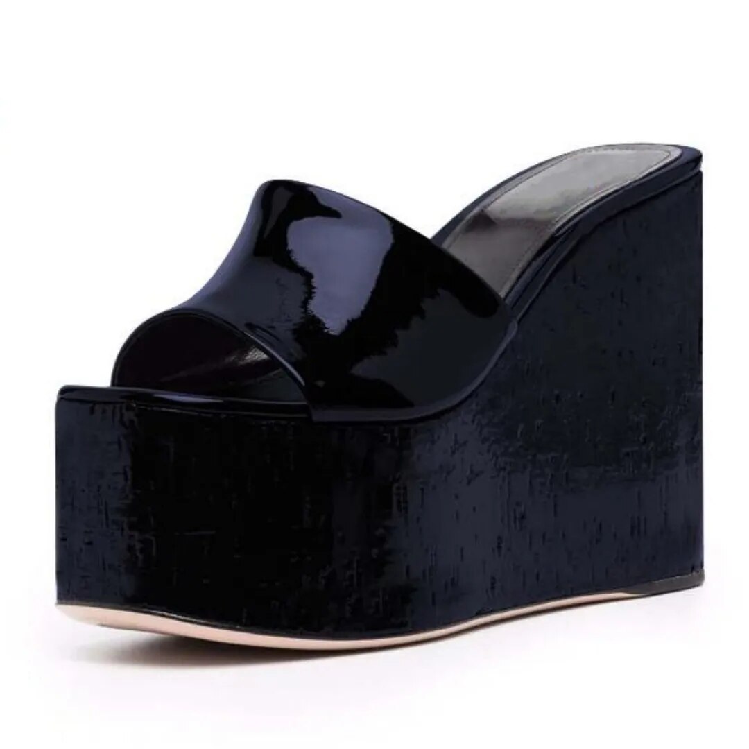 TAAFO Women's Slippers 20 Centimeters Wedges Heel Slippers Outdoor Slippers Platform Shoes
