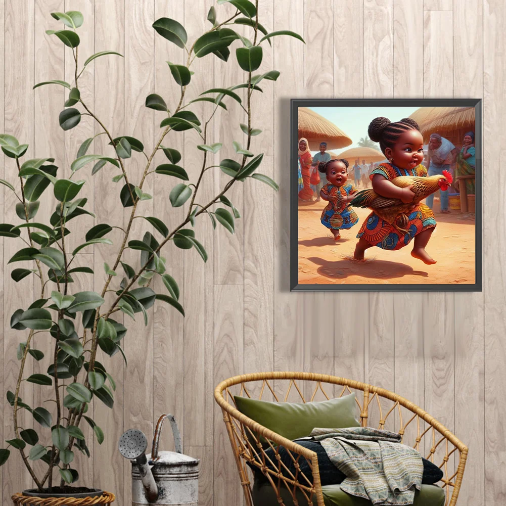 Diamond Painting - Full Round Drill - Black Child(Canvas|40*40cm)