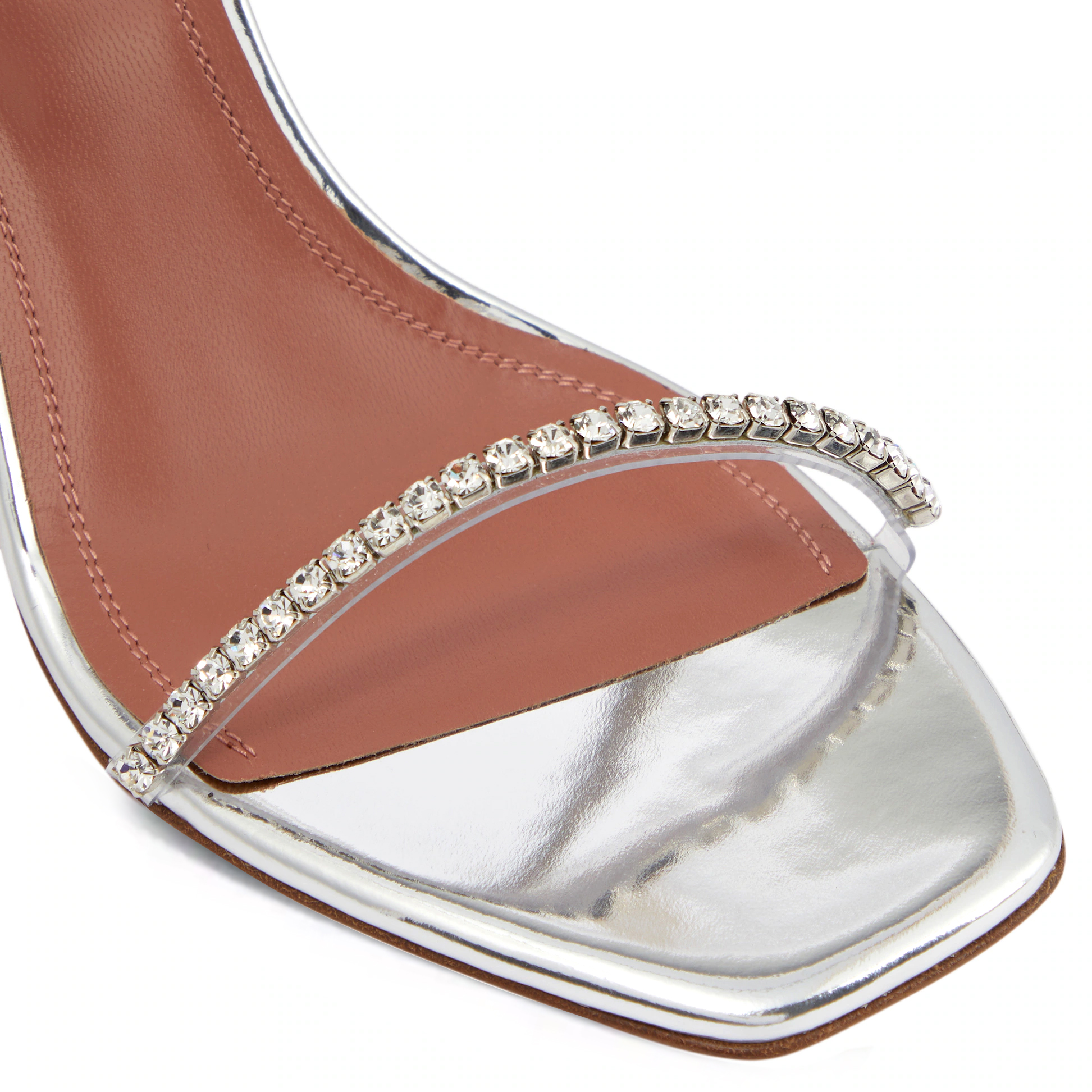 95mm Heeled Sandals for Women Square Toe Two Strap Party Wedding Matte Heels