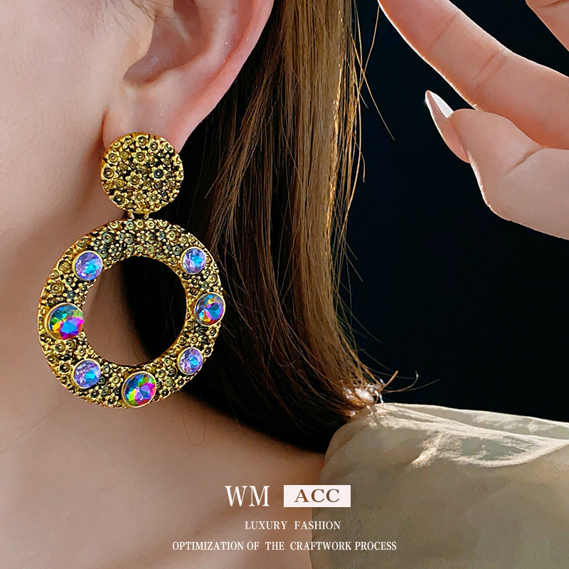 Medieval Circle Geometric Alloy Electroplating Earrings