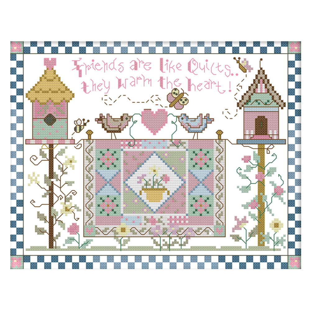 

Neighborhood Love - 14CT Stamped Cross Stitch - 30*23CM, 501 Original