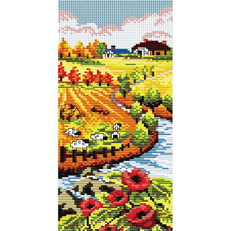 Joy Sunday Four Seasons - Autumn - Printed Cross Stitch 14CT 15*33CM