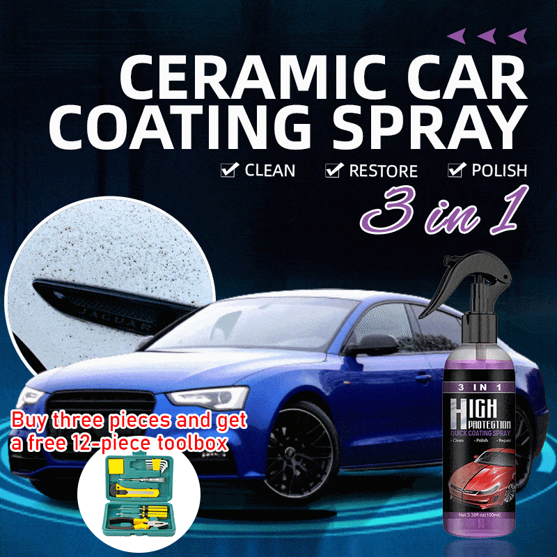 3 in 1 Ceramic Car Coating Spray,Saving Time And Money. No More Tedious Car Washing.