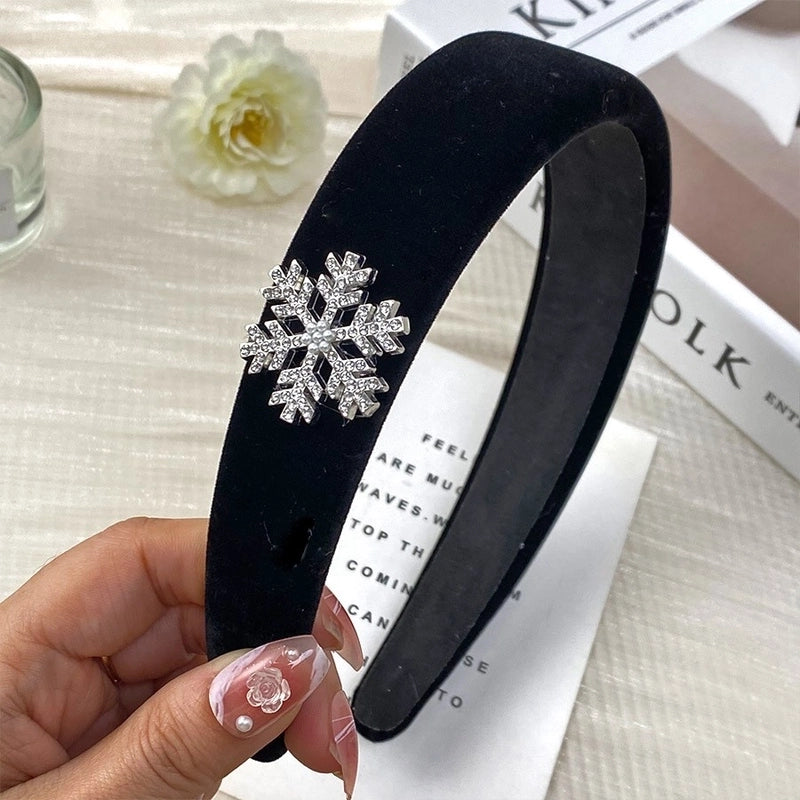 Elegant Cute Sweet Women’s Bow Knot Snowflake Flannel Rhinestones Hair Clip