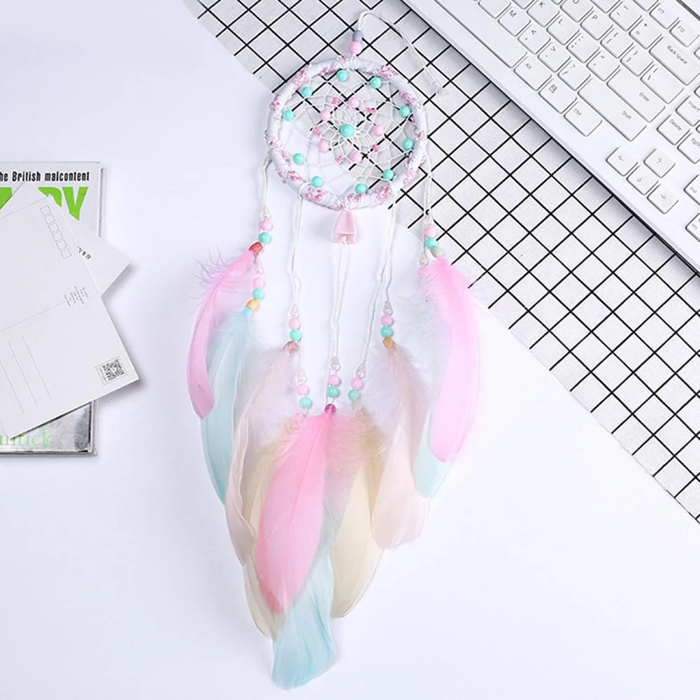 Hollow Wind Chimes Handmade Dreamcatcher Feather Pendant Wall Hanging Decor