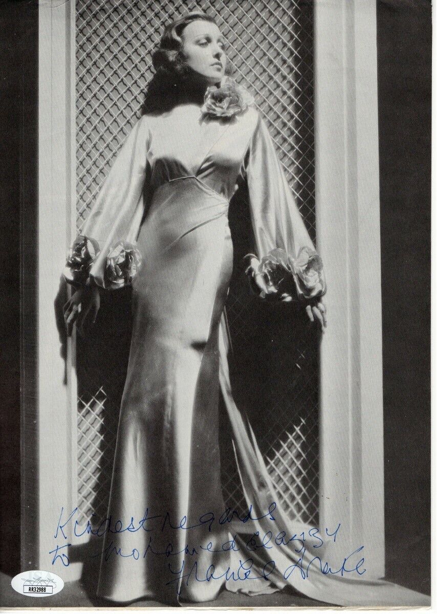 Frances Drake Signed Autograph Vintage Paper Photo Poster painting Legendary Actress JSA RR32988