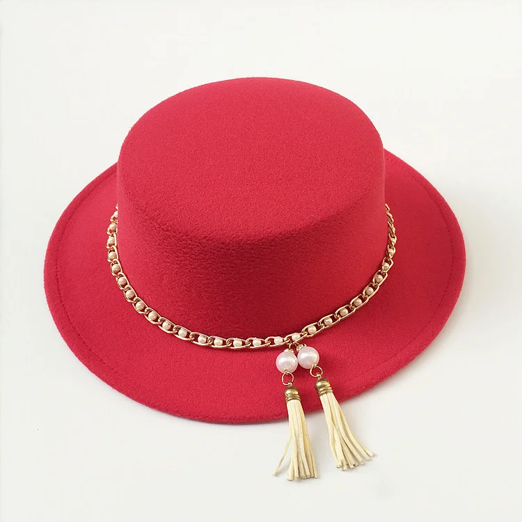 British style fashionable and elegant flat-brim large-brim hat ceremony