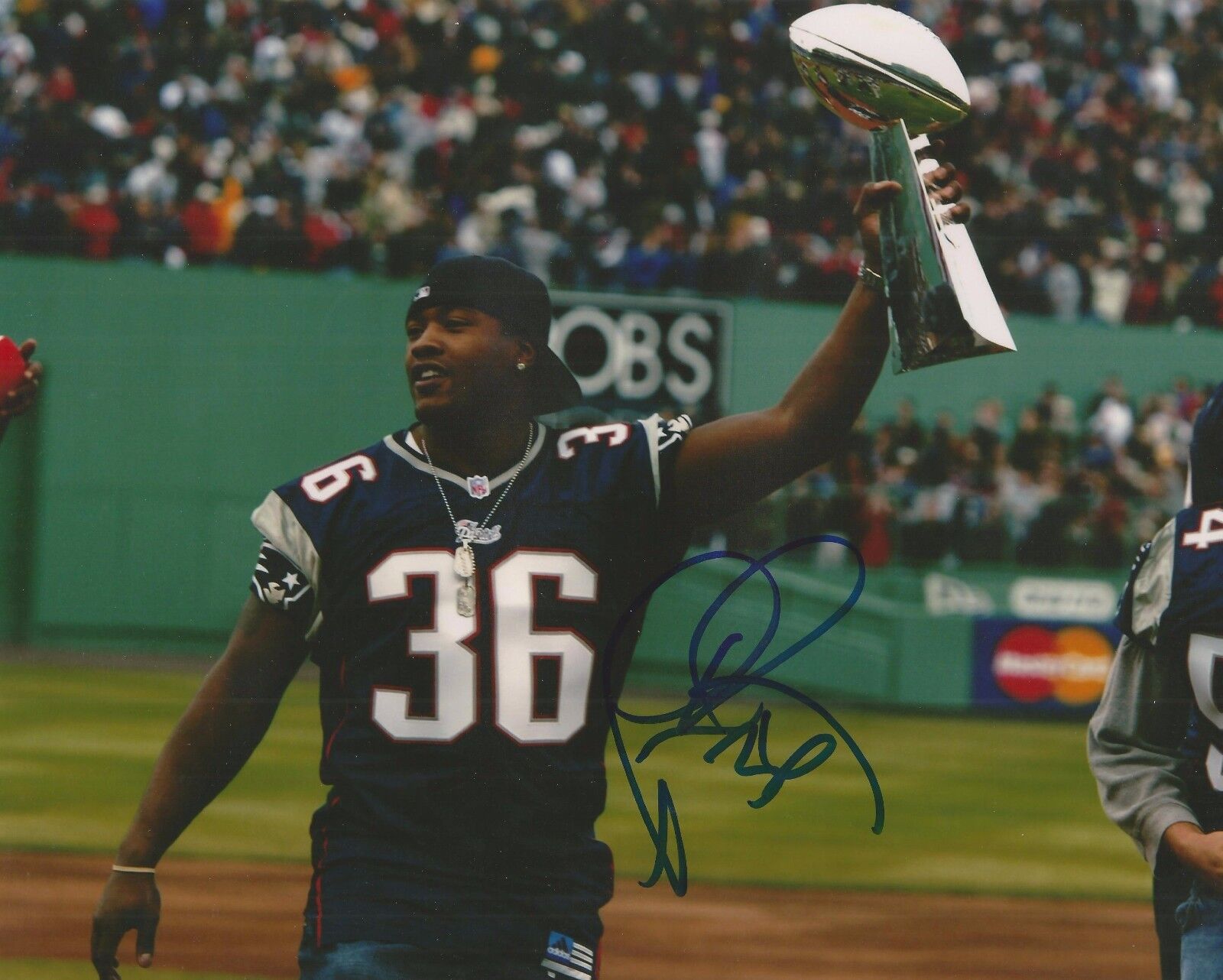 LAWYER MILLOY SIGNED NEW ENGLAND PATRIOTS 8x10 Photo Poster painting w/PROOF - SUPER BOWL XXXVI