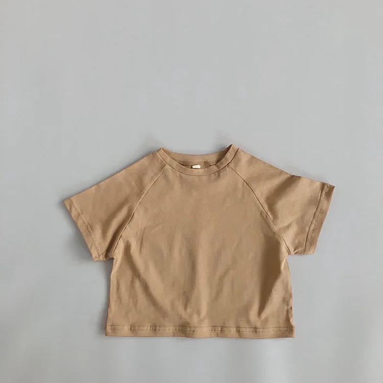 Toddler Retro Solid Color Loose Tee