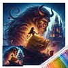 Beauty and Beast Full 14CT 2 Strands DIY Stamped Cross Stitch Kits for Beginners Adults Home Wall Decor Cross Stitch Art and Crafts Kits 40x40cm tapestrymarket