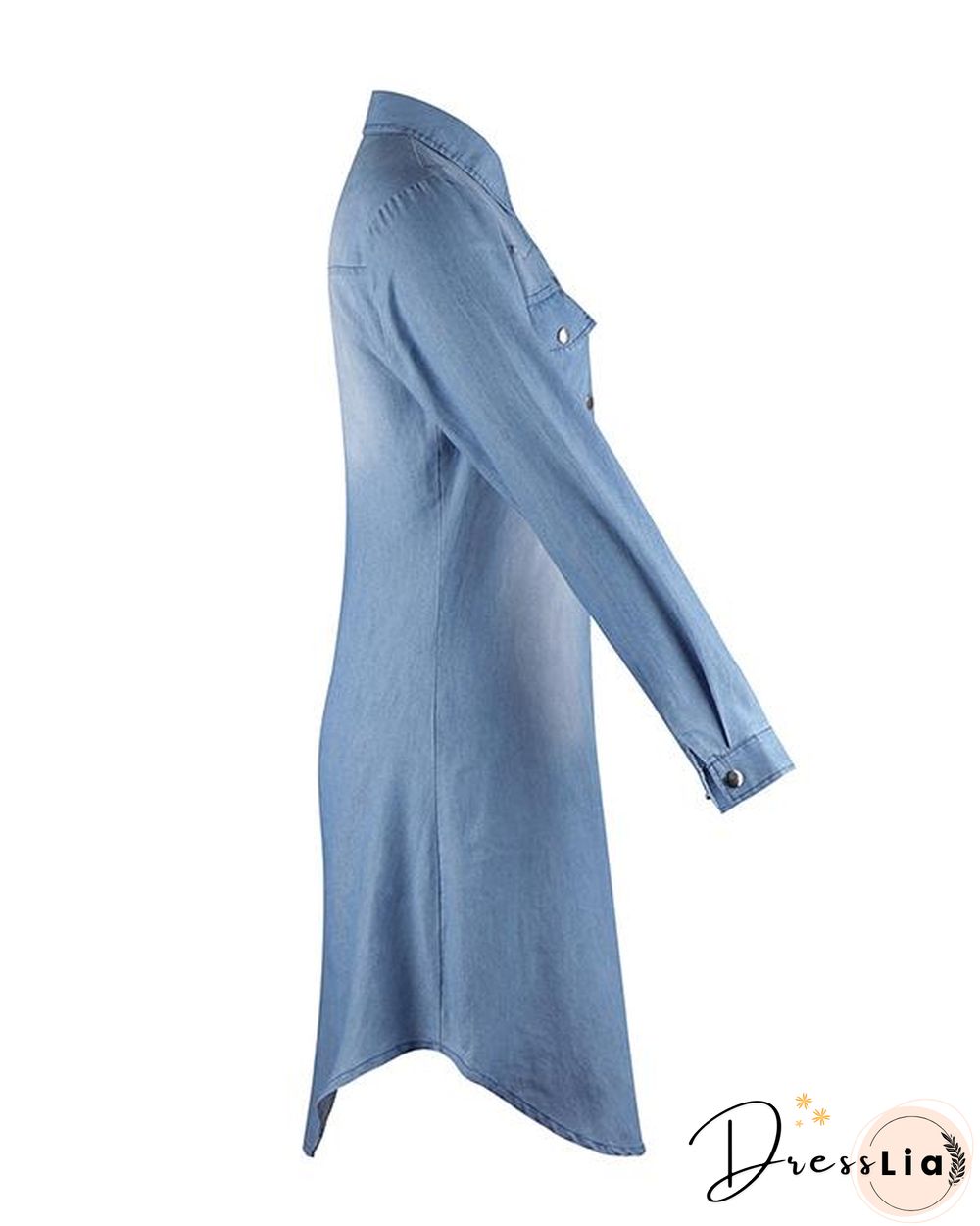 Plain Short Sleeve Long Sleeve Denim Dresses