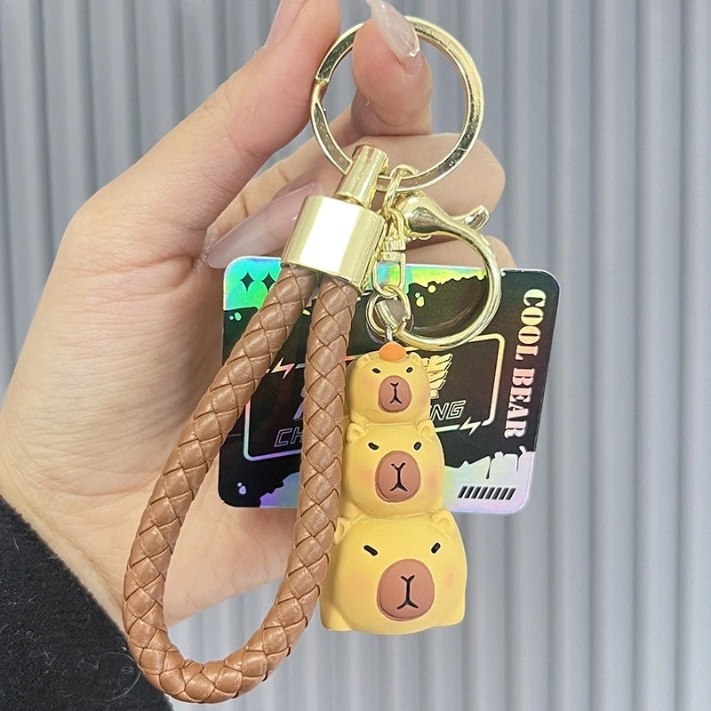 Cute Animal Fruit Capybara Plush Valentine’S Day Unisex Keychain
