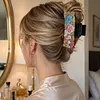 Blue and Pink Flowers DIY Diamond Painting Claw Clips for Adults Beginners Diamond Art Western Hair Clips Anti-Slip Design for Women Long Short Hairstyle Jewelry Supplies