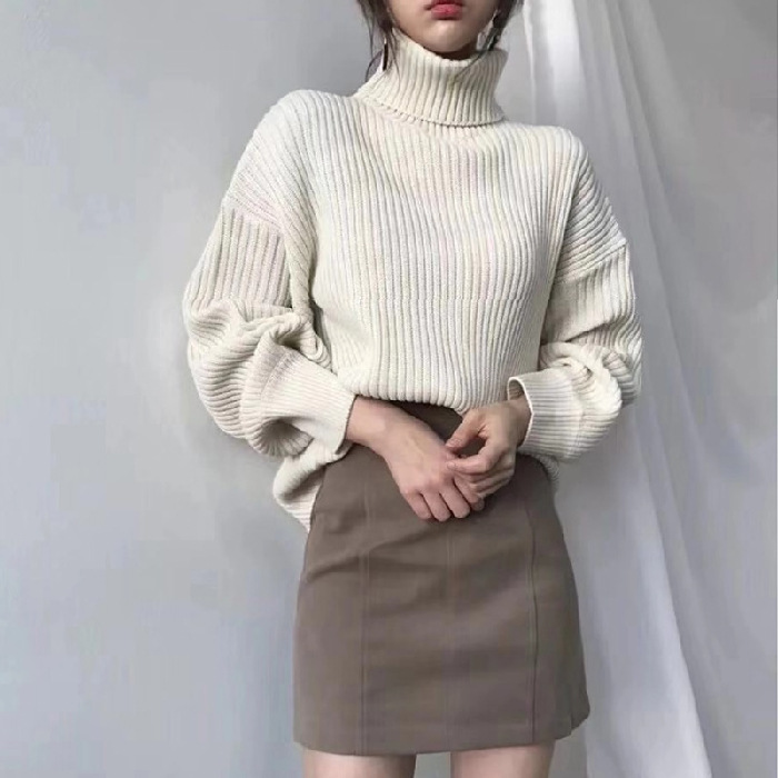 Women's Lazy Padded Pullover Outer Knit Sweater