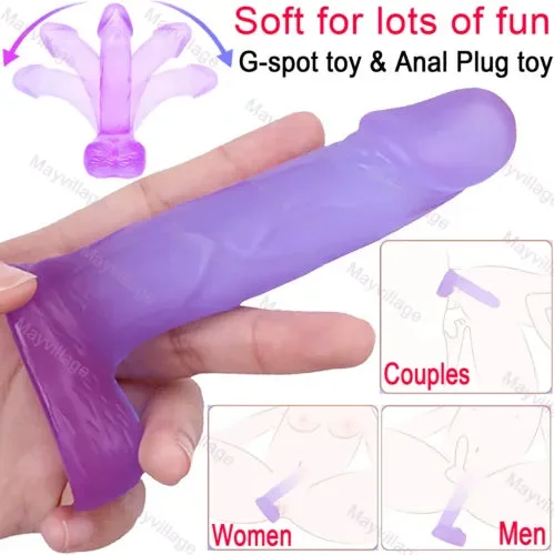 4 Inch Realistic Small Penis Dildo Beginner Anal Butt Plug Sex Toy for  Women Men