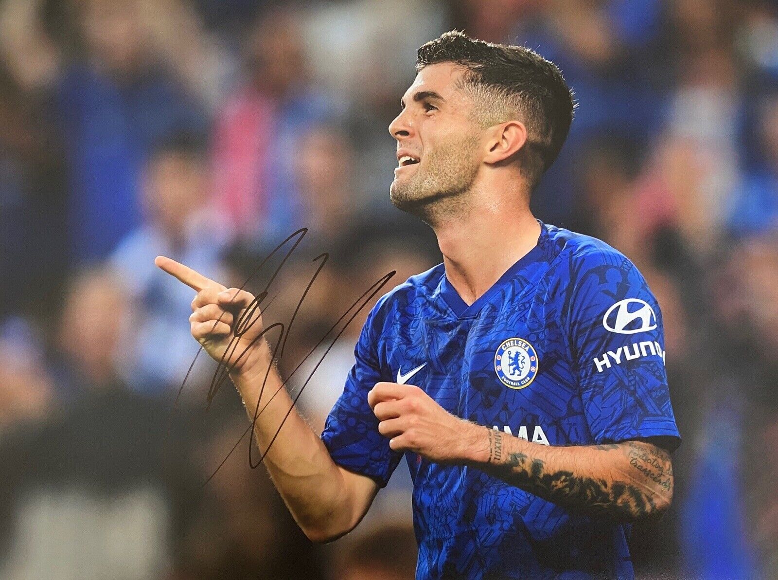 Christian Pulisic Genuine Hand Signed Chelsea 16x12 Photo Poster painting, See Proof 4
