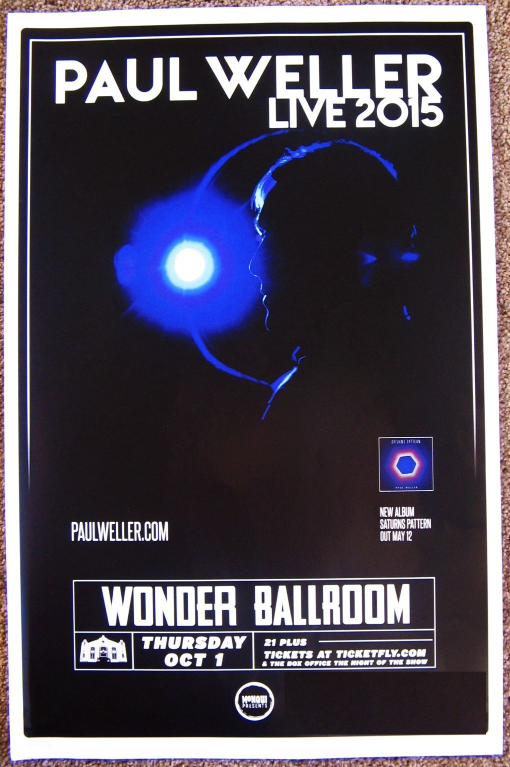 PAUL WELLER 2015 Gig POSTER Portland Oregon Concert THE JAM