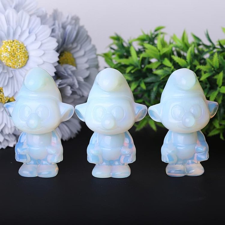 2.8" Opalite Smurfs Crystal Carvings Cartoon Bulk Crystal wholesale suppliers