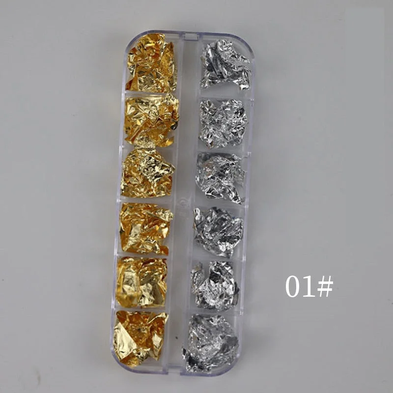 12 Grids Spangles Nail Sequins Aurora AB Nail Flakes Stunning Pailliette Heart Butterfly Spring Sticker Nart Tips Decoration-Nail Inspo