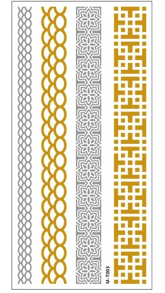 1sheet Indian Arabic body art women metallic temporary Mandala Flash Tattoos necklace sticker gold lace tatoo tatuagem maquiagem
