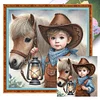 Boy And Pony-11CT Stamped Cross Stitch 40*40cm/15.75*15.75in