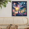 5D DIY Full Round Drill Diamond Painting Girl Cat Home Decor Art Craft 40x40cm