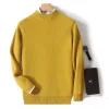 Thickened half turtleneck pullover casual sweater