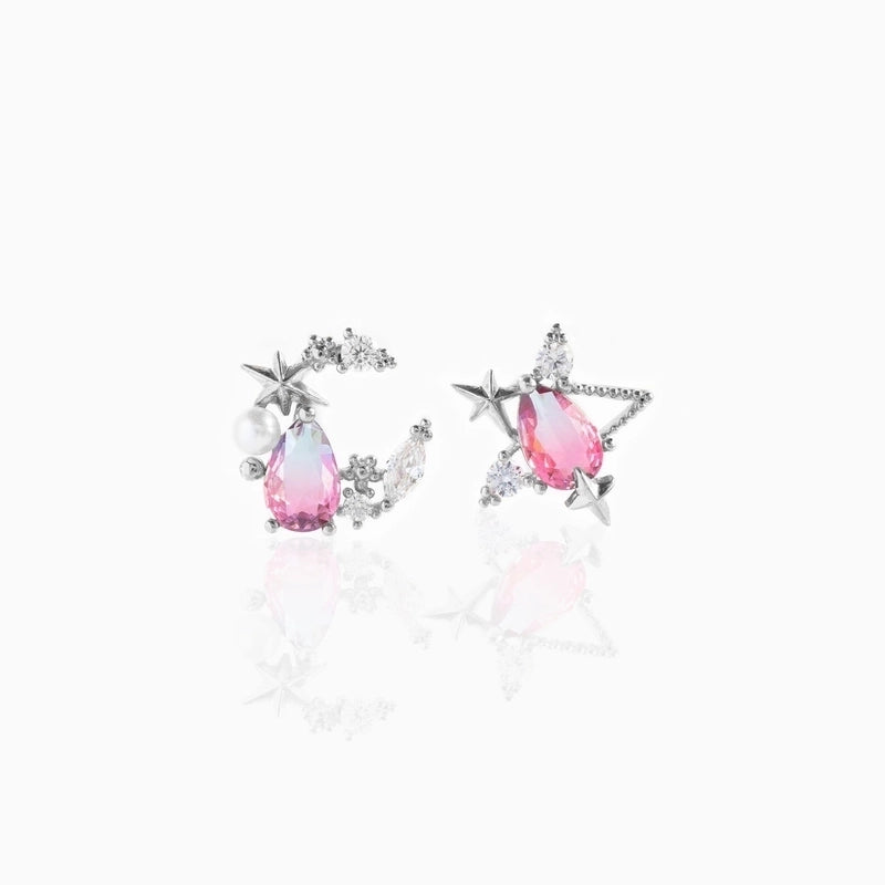 Ethnic Style Star Copper Artificial Gemstones Earrings Ear Studs