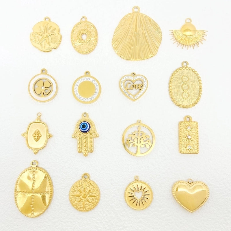 1 Piece 304 Stainless Steel Solid Color Jewelry Accessories Pendant