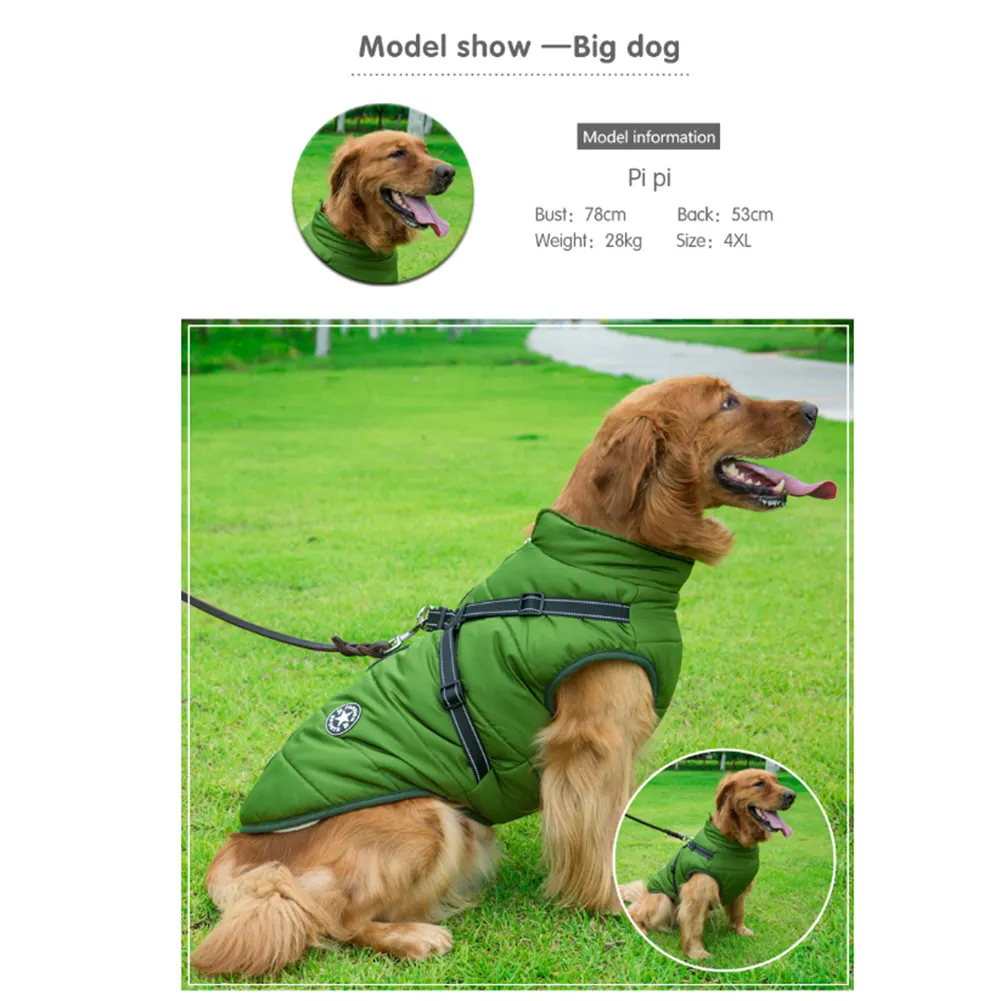 Pawbibi Sport- Waterproof Winter Jacket with Built-in Harness