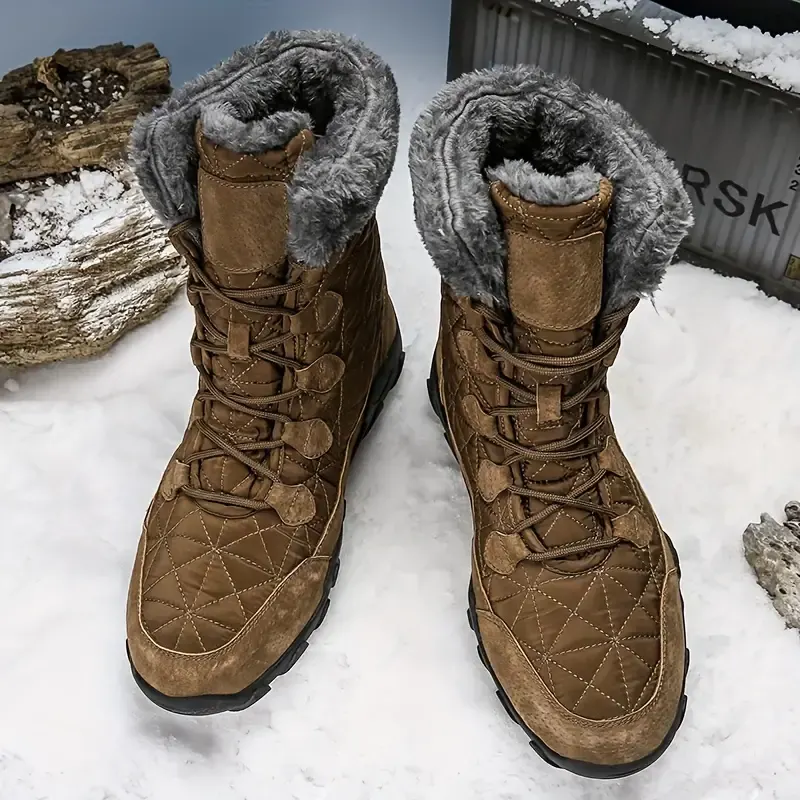🔥HOT SALE-Men's Comfortable Waterproof Fleece Snow Combat Boots