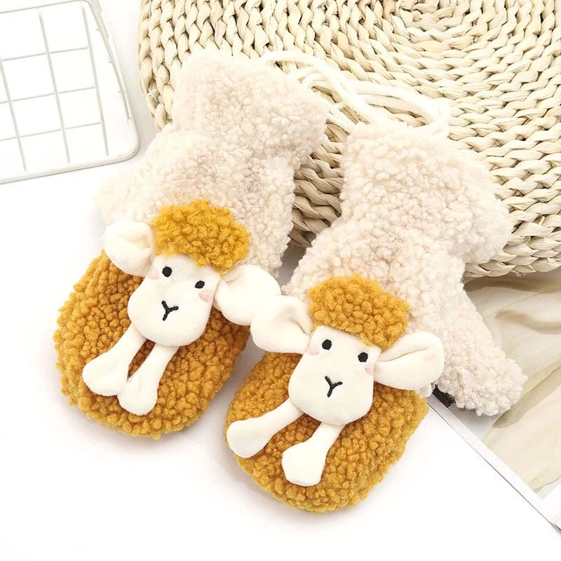 Letclo™  Autumn And Winter New Cute Smiling Lamb Halter Neck Warm Mittens letclo Letclo