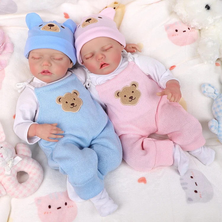 [50% OFF] Babeside 20" Realistic Reborn Baby Dolls Sleeping Twins Girl Adorable Twinnie