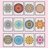 12pcs Mandala 5D DIY Square Drill Diamond Painting Kits for Adults Beginners Home Decor Diamonds Paintings Gem Art 5.91x7.09in