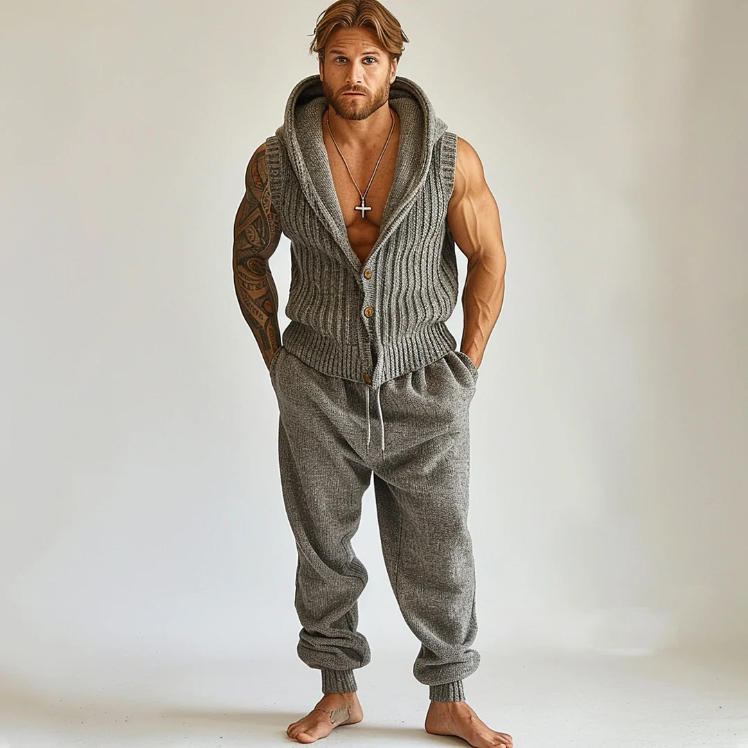 Retro Casual Knitted Suit-inspireuse