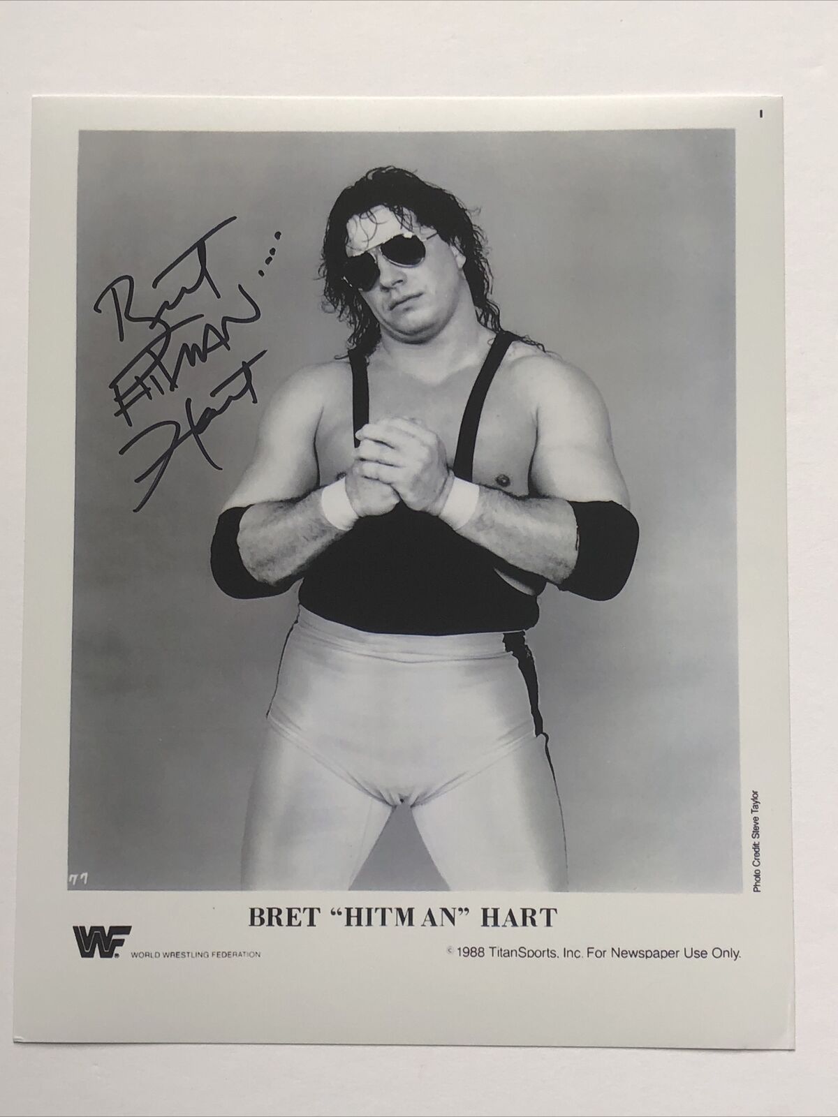 Bret The Hitman Hart WWE WCW Autographed 8x10 Photo Poster painting