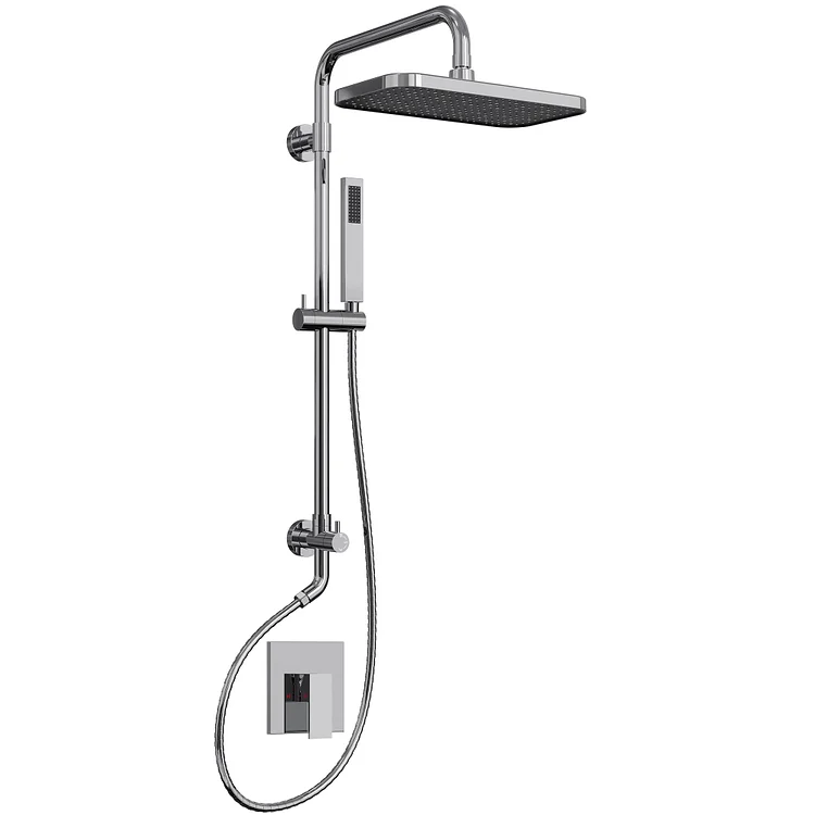 SFS-1097-CH9 The EVERSTEIN Square Pressure Balance Valve Shower Faucet Chrome