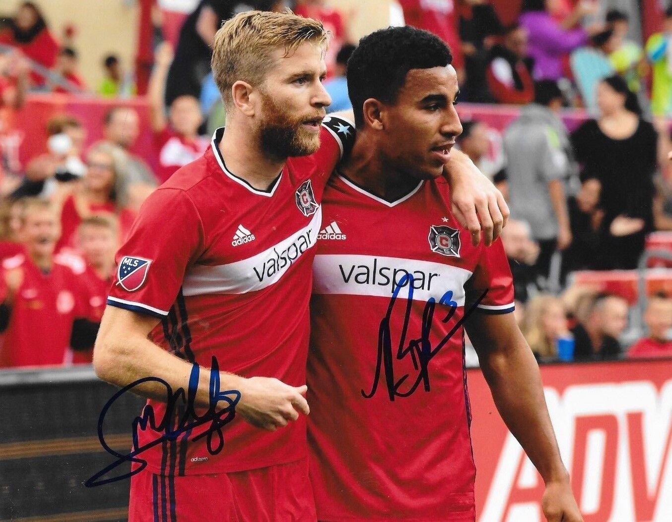 Michael de Leeuw & Brandon Vincent signed Chicago Fire MLS Soccer 8x10 Photo Poster painting