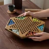 Wooden Checkers 60/90 Acrylic Marbles in 6 Colors, Classic Strategy Family Board Game for Kids and Adults