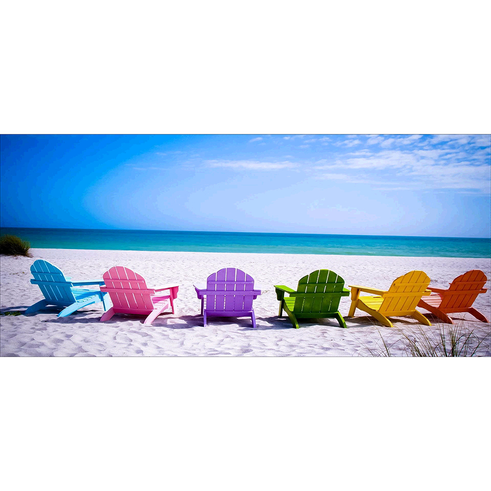 

30*40CM - Round Drill Diamond Painting - Beach Chair, 501 Original