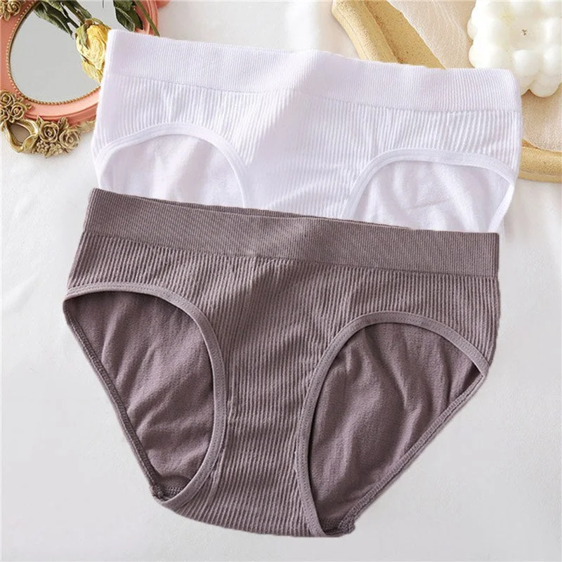 1/2PCS Seamless Panties Women Underwear Sexy Briefs Female Underpants Ladies Panties Intimate Lingerie Solid Color Girls Pantys