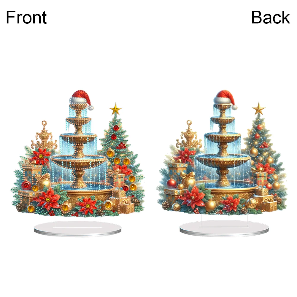 DIY Christmas Fountain Acrylic Special Shaped Diamond Painting Desktop Decor