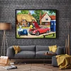 Village Car 40*30cm(canvas) full round drill diamond painting