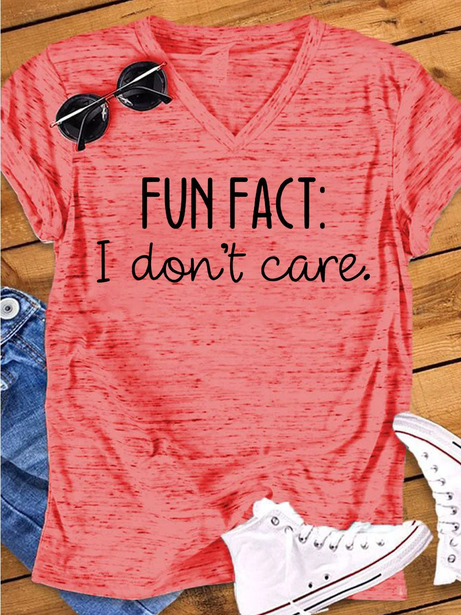 Fun Fact I Don't Care V-neck T-shirt