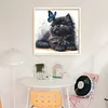 Butterfly And Black Cat-18CT Stamped Cross Stitch 25*25cm/9.84*9.84in tapestrymarket
