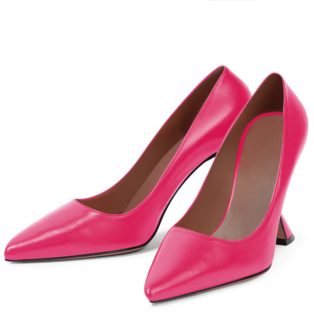 9.5cm/3.74" Women's  Triangle Heel  Pointed Toe Wedding Party Pumps