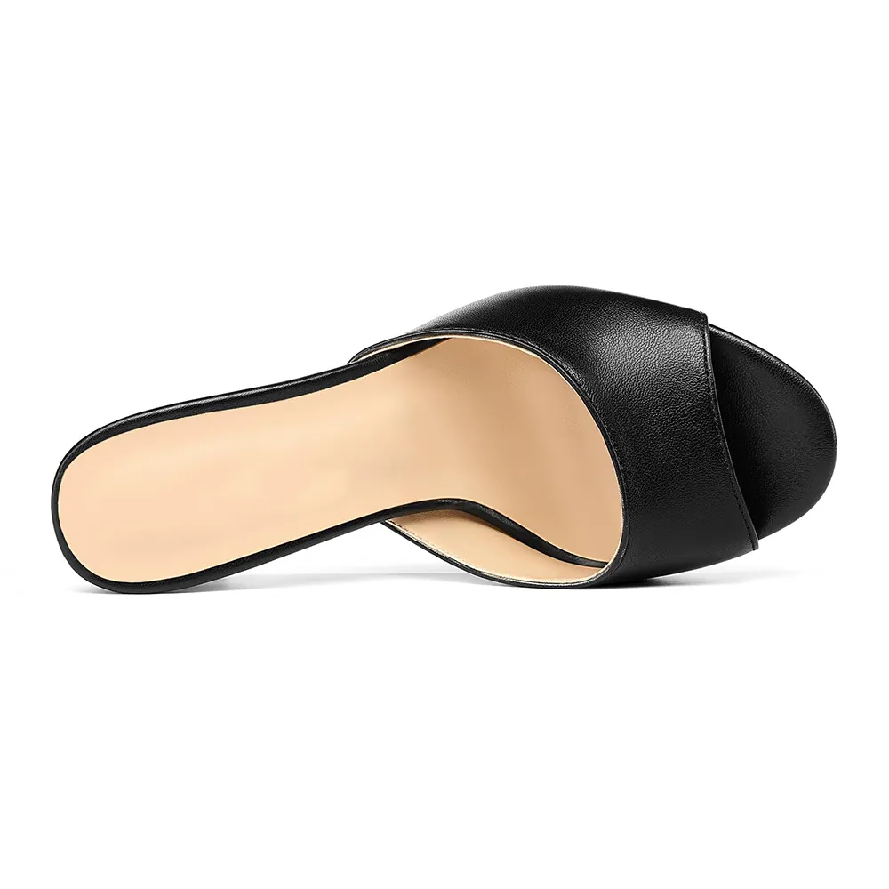100mm Women's Sandals Pointed Toe Mules Red Bottom Heels Slip on Stilettos-vocosishoes