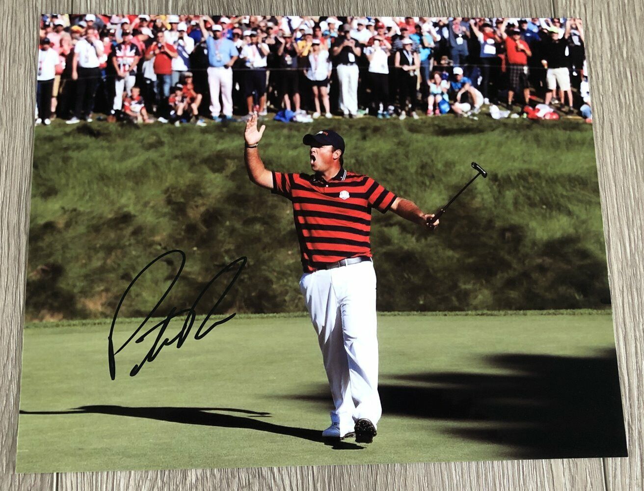 PATRICK REED CAPTAIN AMERICA SIGNED AUTOGRAPH RYDER CUP 8x10 Photo Poster painting B w/PROOF