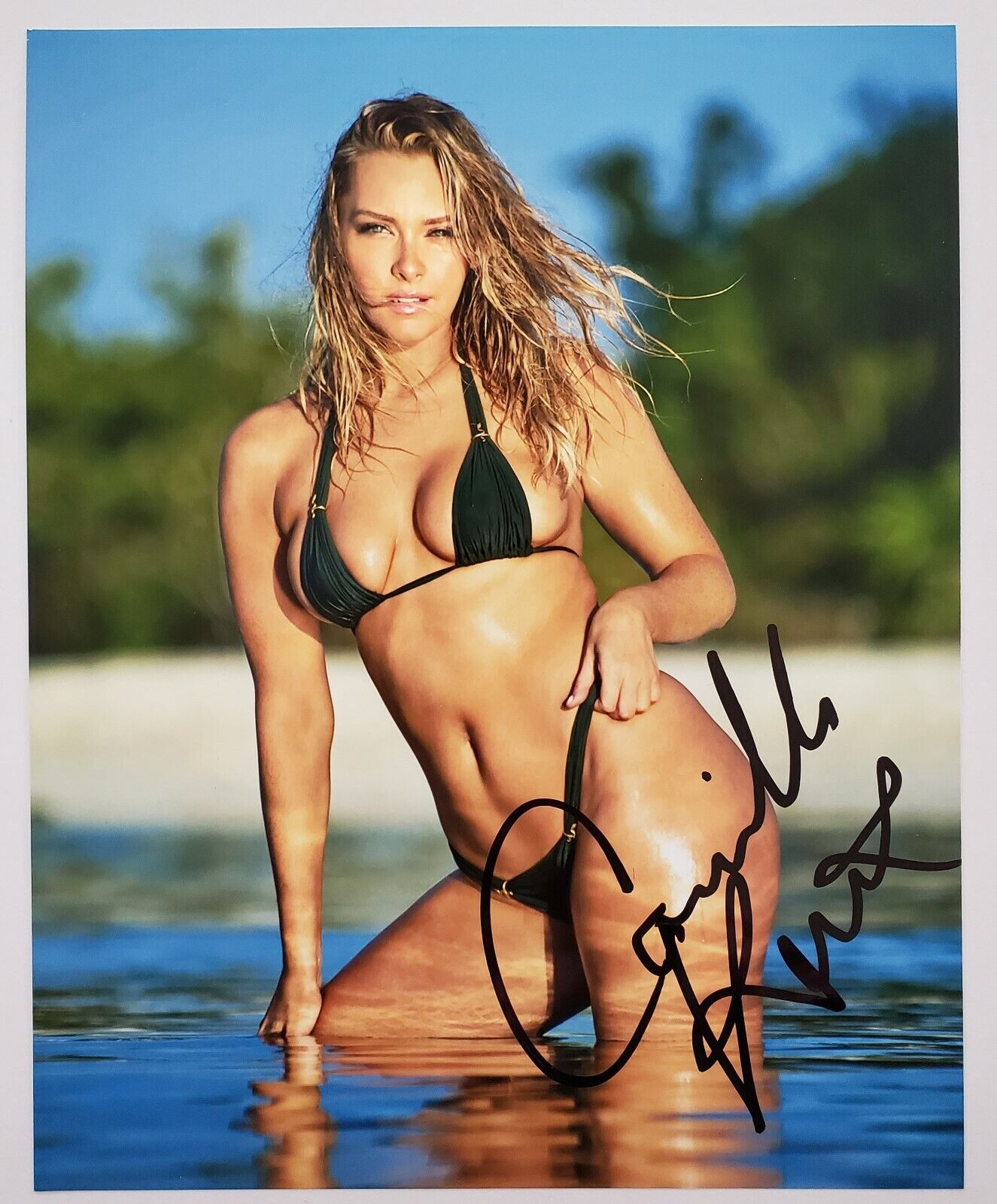 Camille Kostek Signed Sexy 8x10 Photo Poster painting Sports Illustrated Swimsuit Model RAD